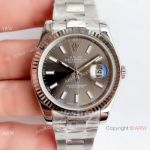 Noob Factory 3235 V3 Rolex Datejust 2 Fluted Bezel Grey Dial Replica Watch